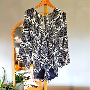 FashionNova Romper, NWT, Tribal Print